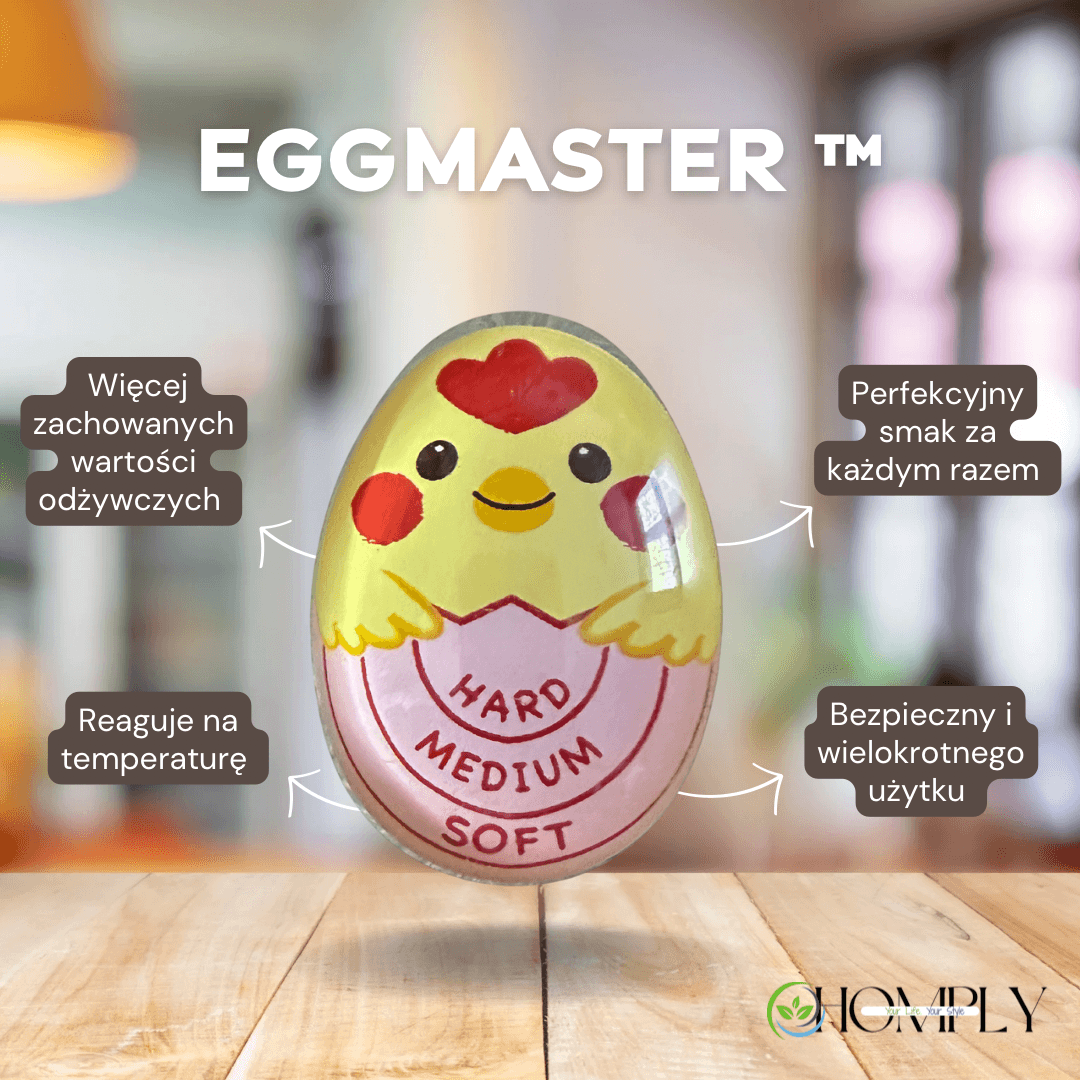 EGGMASTER ™
Termometr do gotowania jajek z czujnikiem koloru – zawsze idealnie ugotowane jajka!