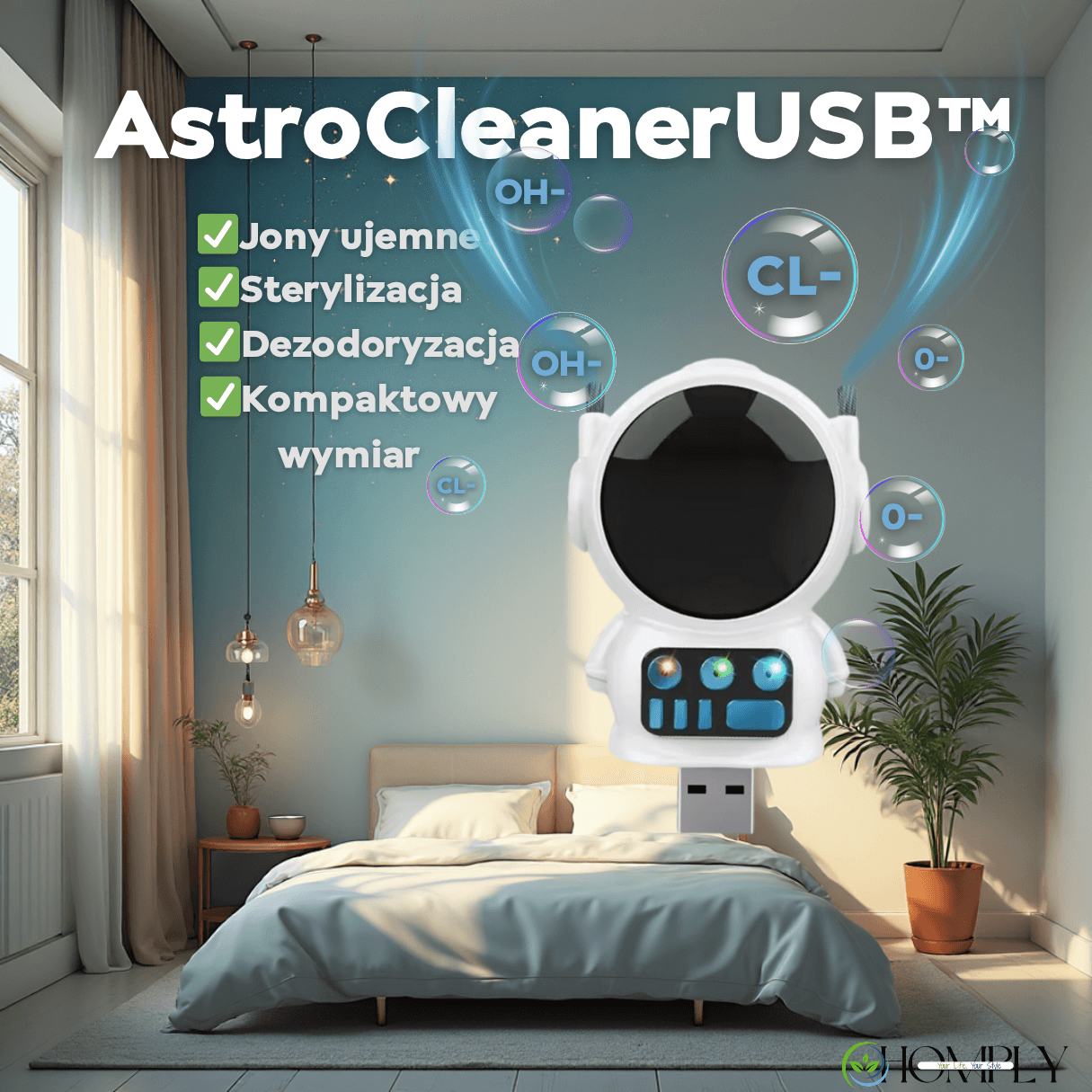 AstroCleanerUSB™-Mini Oczyszczacz Powietrza USB z Jonizacją